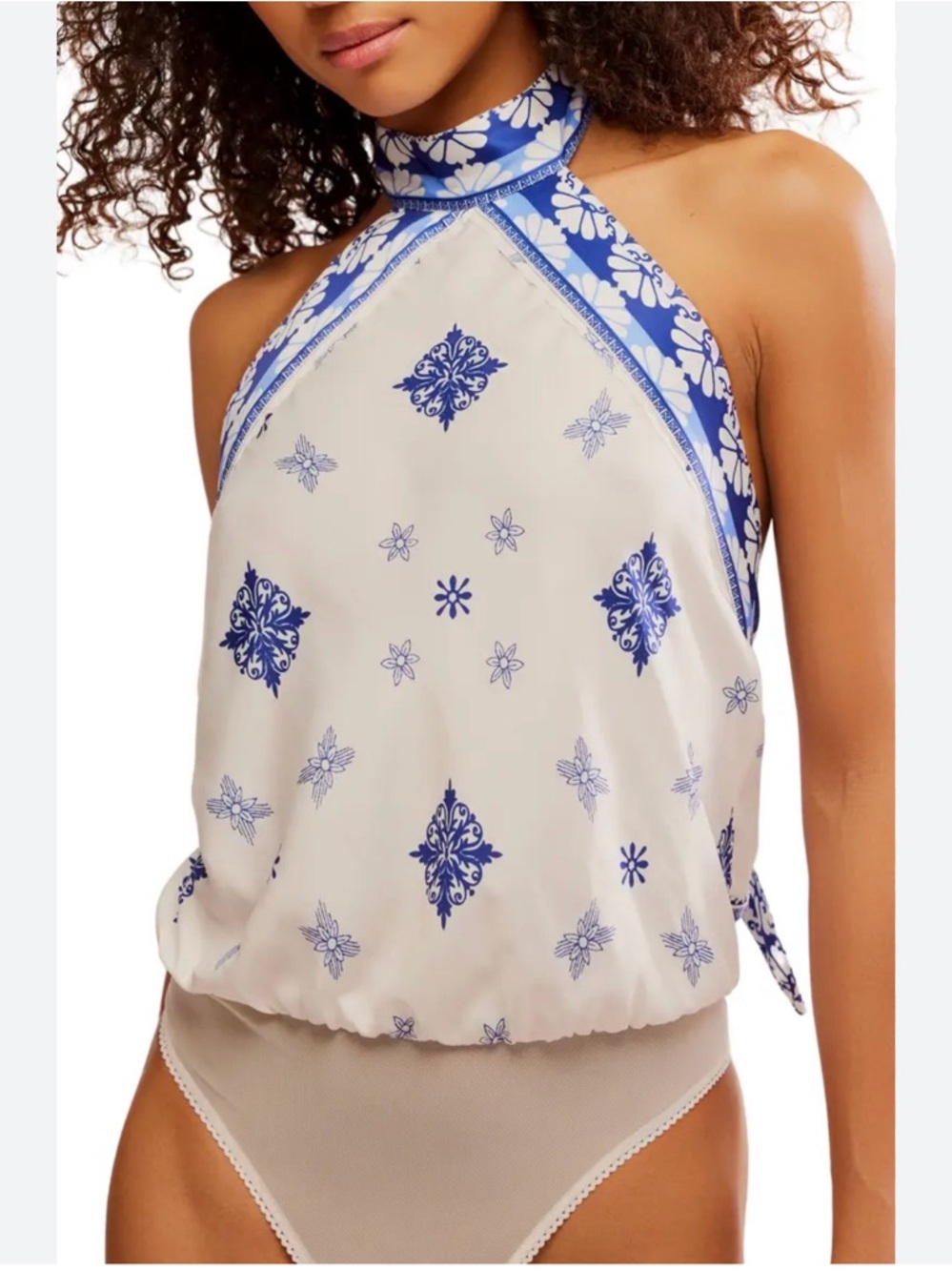 Free People Intimately 1 Thing Halter Neck‎ Bodysuit Size XL